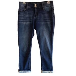 Hydraulic Crop Jeans Size 6 “Hydra Lift" Crop Medium Wash Printed Cuff